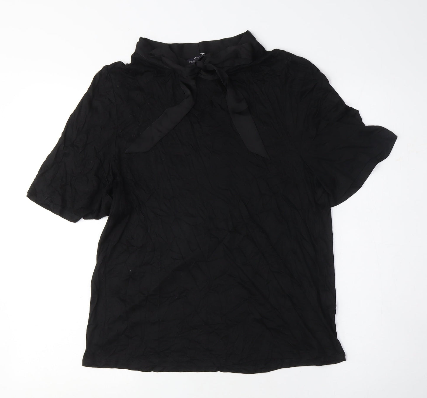 Womens UK Size 14 Marks and Spencer Black Basic T-Shirt