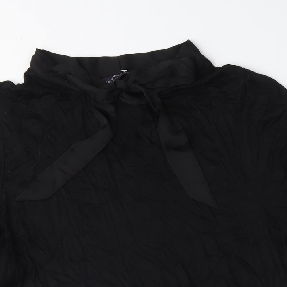 Womens UK Size 14 Marks and Spencer Black Basic T-Shirt