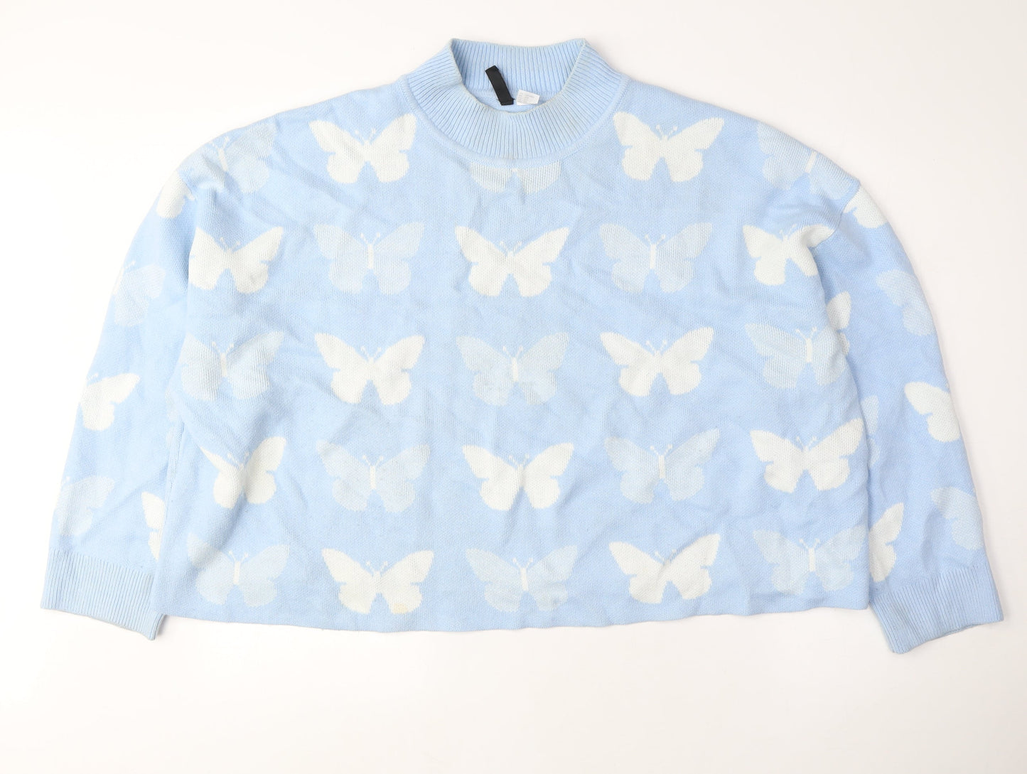 Womens UK Size 3XL Divided Blue Pullover Jumper
