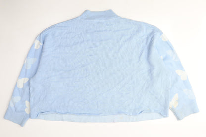 Womens UK Size 3XL Divided Blue Pullover Jumper
