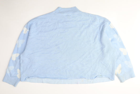 Womens UK Size 3XL Divided Blue Pullover Jumper