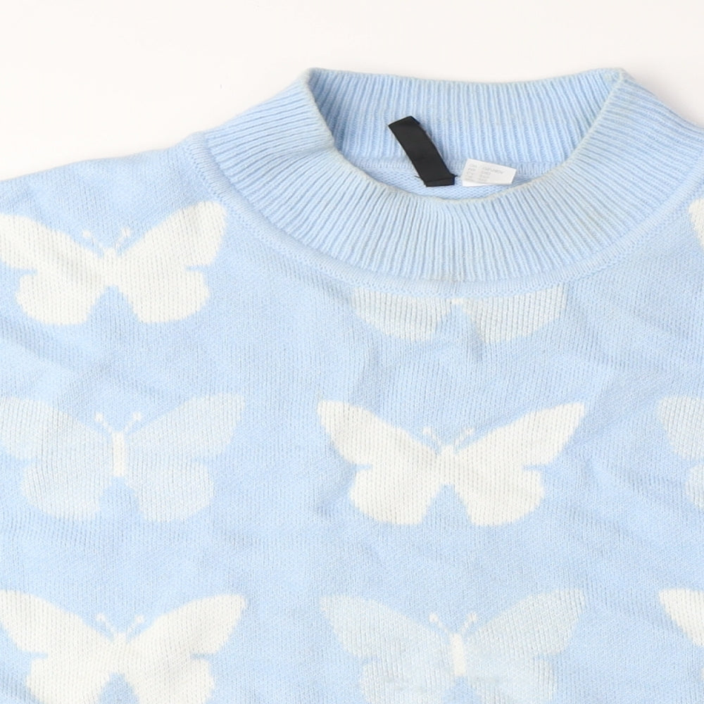 Womens UK Size 3XL Divided Blue Pullover Jumper
