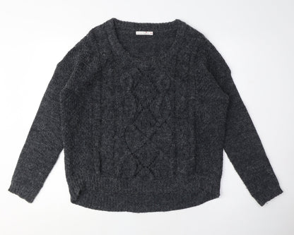 Womens UK Size S Derek Heart Grey Pullover Jumper