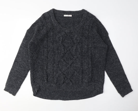 Womens UK Size S Derek Heart Grey Pullover Jumper