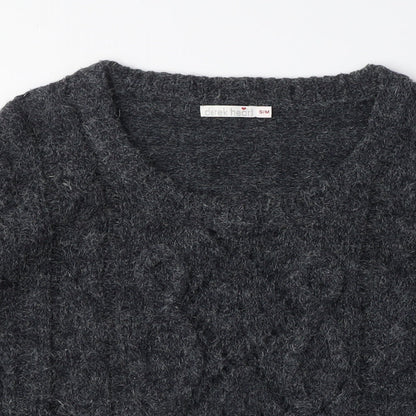 Womens UK Size S Derek Heart Grey Pullover Jumper