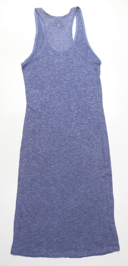 Miss Fiori Womens Blue Acrylic Bodycon Size 14 Scoop Neck