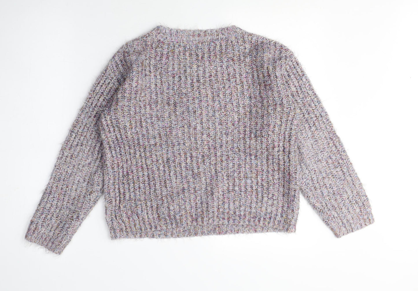 NEXT Girls Pink Crew Neck Nylon Pullover Jumper Size 11 Years - Sparkle