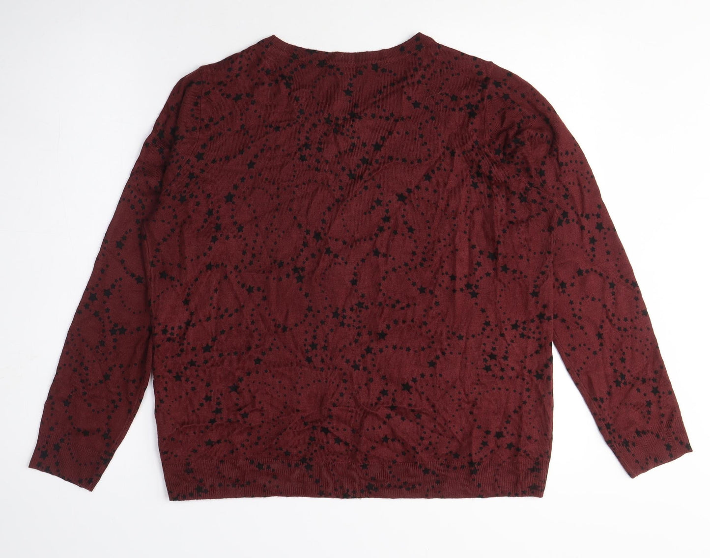 Womens UK Size 14 M&Co Red Pullover Jumper