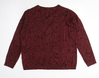 Womens UK Size 14 M&Co Red Pullover Jumper