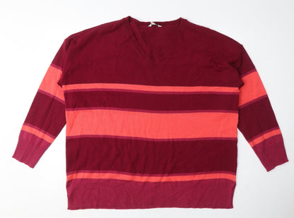 Womens UK Size 16 M&Co Pink Pullover Jumper