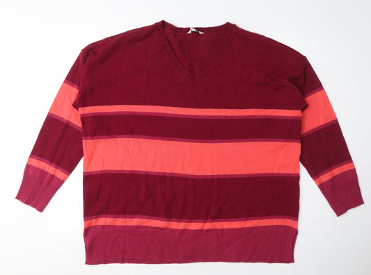 Womens UK Size 16 M&Co Pink Pullover Jumper