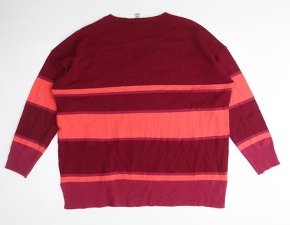 Womens UK Size 16 M&Co Pink Pullover Jumper
