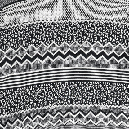 H&M Womens Black Crew Neck Geometric Cotton Cardigan Jumper Size M