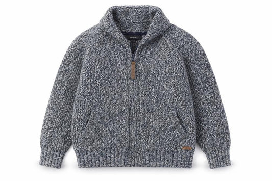 Autograph Boys Blue V-Neck Cotton Cardigan Jumper Size 6-7 Years Zip