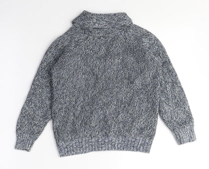 Autograph Boys Blue V-Neck Cotton Cardigan Jumper Size 6-7 Years Zip