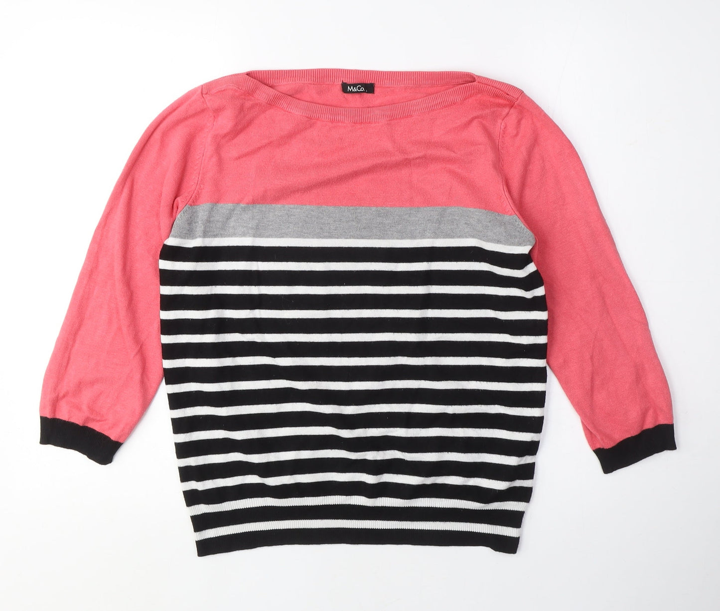 Womens UK Size S M&Co Pink Pullover Jumper