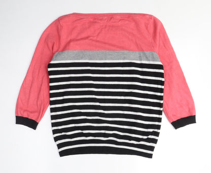 Womens UK Size S M&Co Pink Pullover Jumper