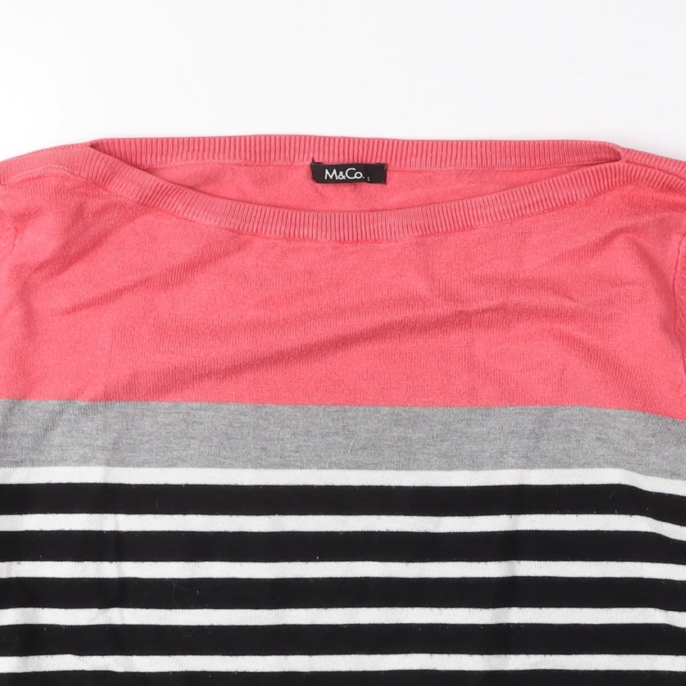 Womens UK Size S M&Co Pink Pullover Jumper