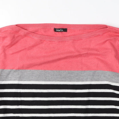 Womens UK Size S M&Co Pink Pullover Jumper