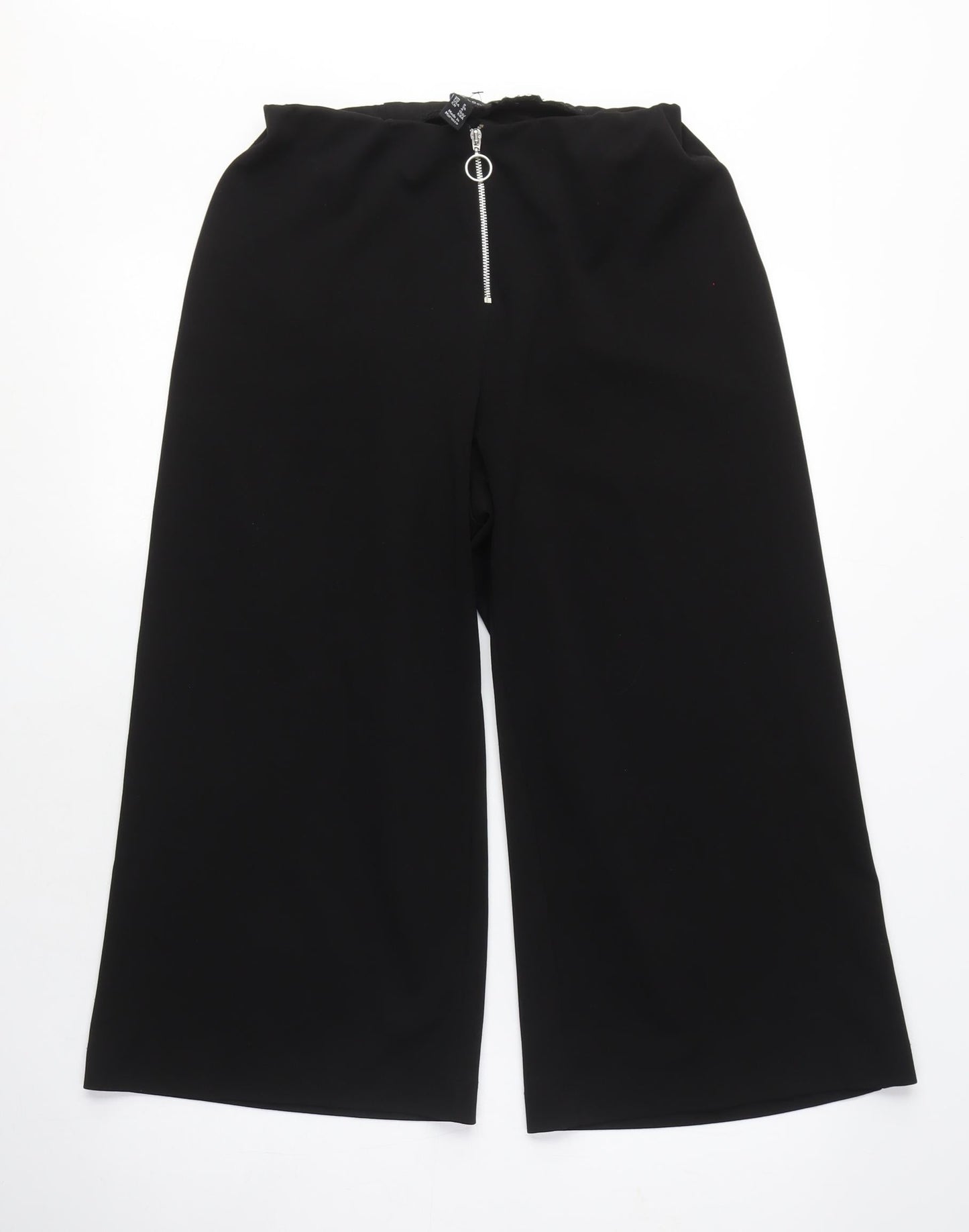 New Look Womens Black Polyester Capri Trousers Size 8 L20 in Regular Zip