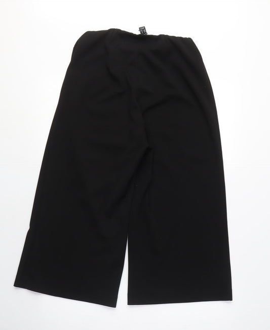 New Look Womens Black Polyester Capri Trousers Size 8 L20 in Regular Zip