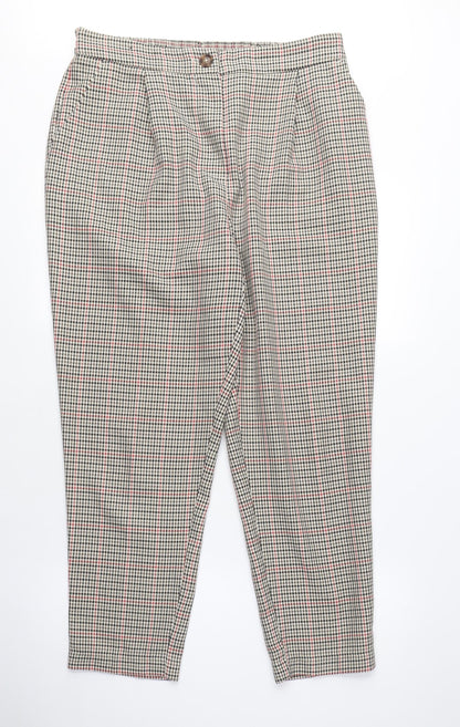 New Look Womens Beige Polyester Trousers Size 14 L27 in Regular Button