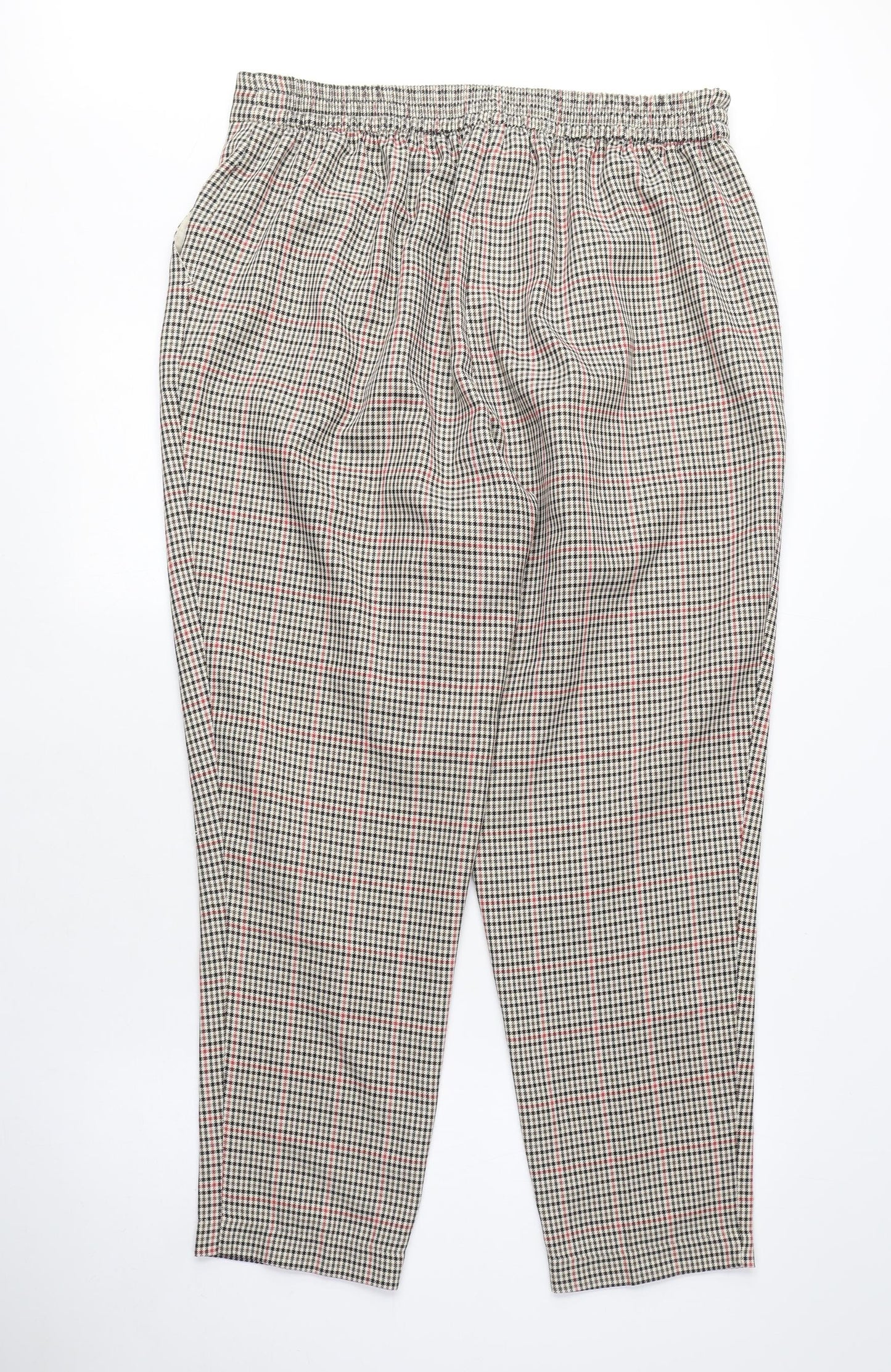 New Look Womens Beige Polyester Trousers Size 14 L27 in Regular Button