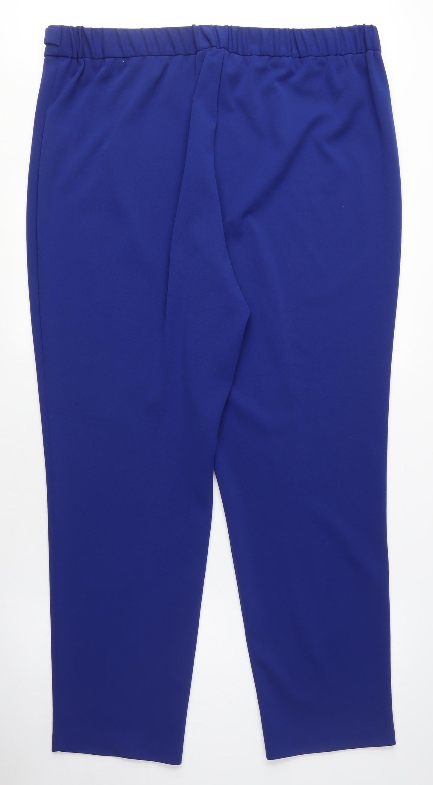 Edit Womens Blue Polyester Carrot Trousers Size 20 L29 in Regular - Elasticated Waist