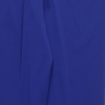 Edit Womens Blue Polyester Carrot Trousers Size 20 L29 in Regular - Elasticated Waist