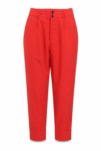 Womens UK Size S Bershka Regular Fit Carrot Red Trousers