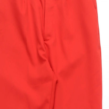 Bershka Womens Red Polyester Carrot Trousers Size S L25 in Regular Zip - Cropped