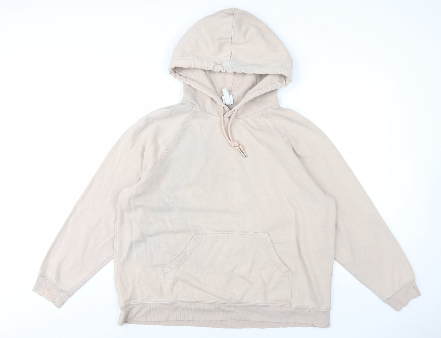 H&M Womens Beige Cotton Pullover Hoodie Size XL Pullover