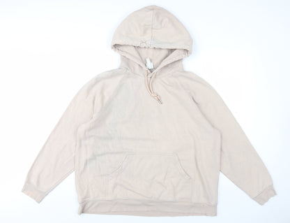 H&M Womens Beige Cotton Pullover Hoodie Size XL Pullover