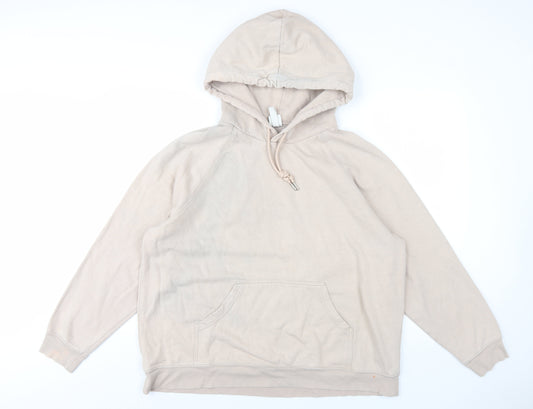 H&M Womens Beige Cotton Pullover Hoodie Size XL Pullover
