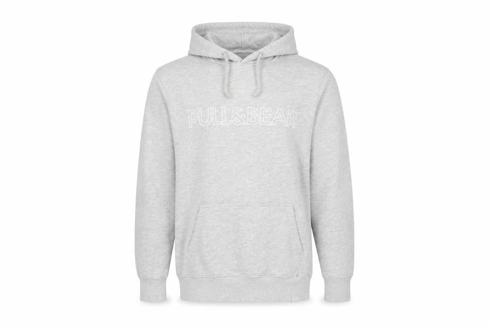 Mens UK Size M Pull&Bear Grey Pullover Hoodie