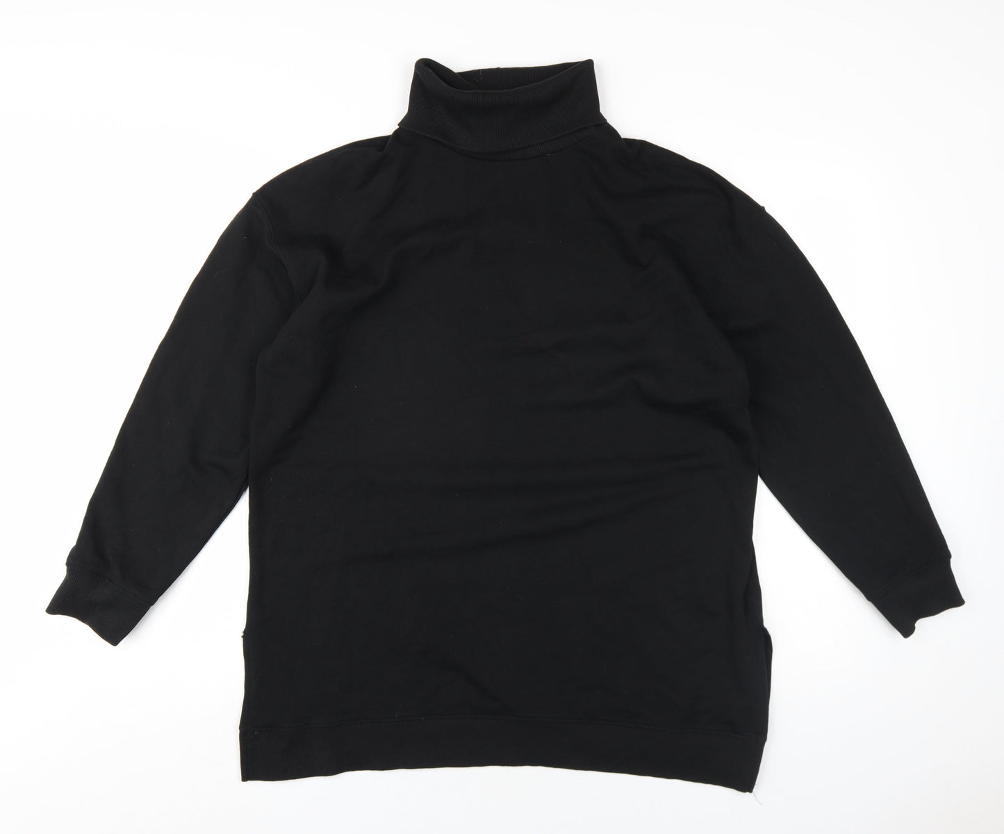 New Look Womens Black Cotton Pullover Sweatshirt Size L Pullover