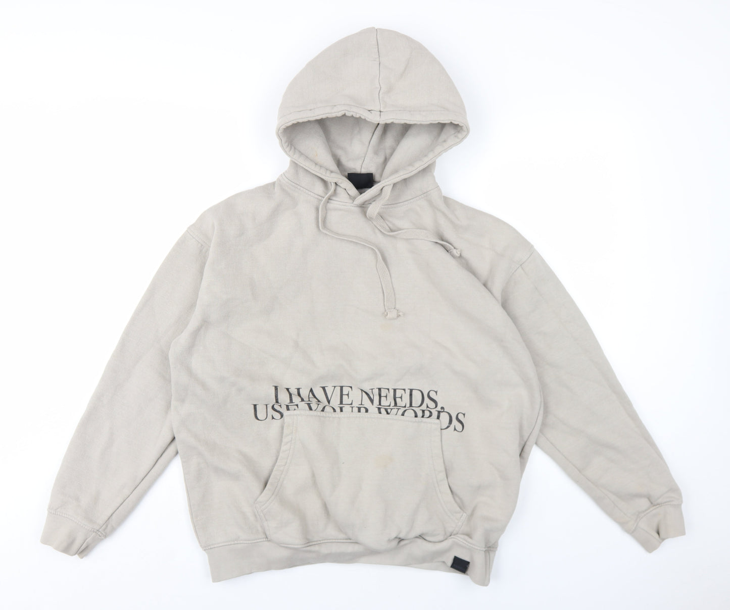 Mens UK Size M Pull&Bear Beige Pullover Hoodie