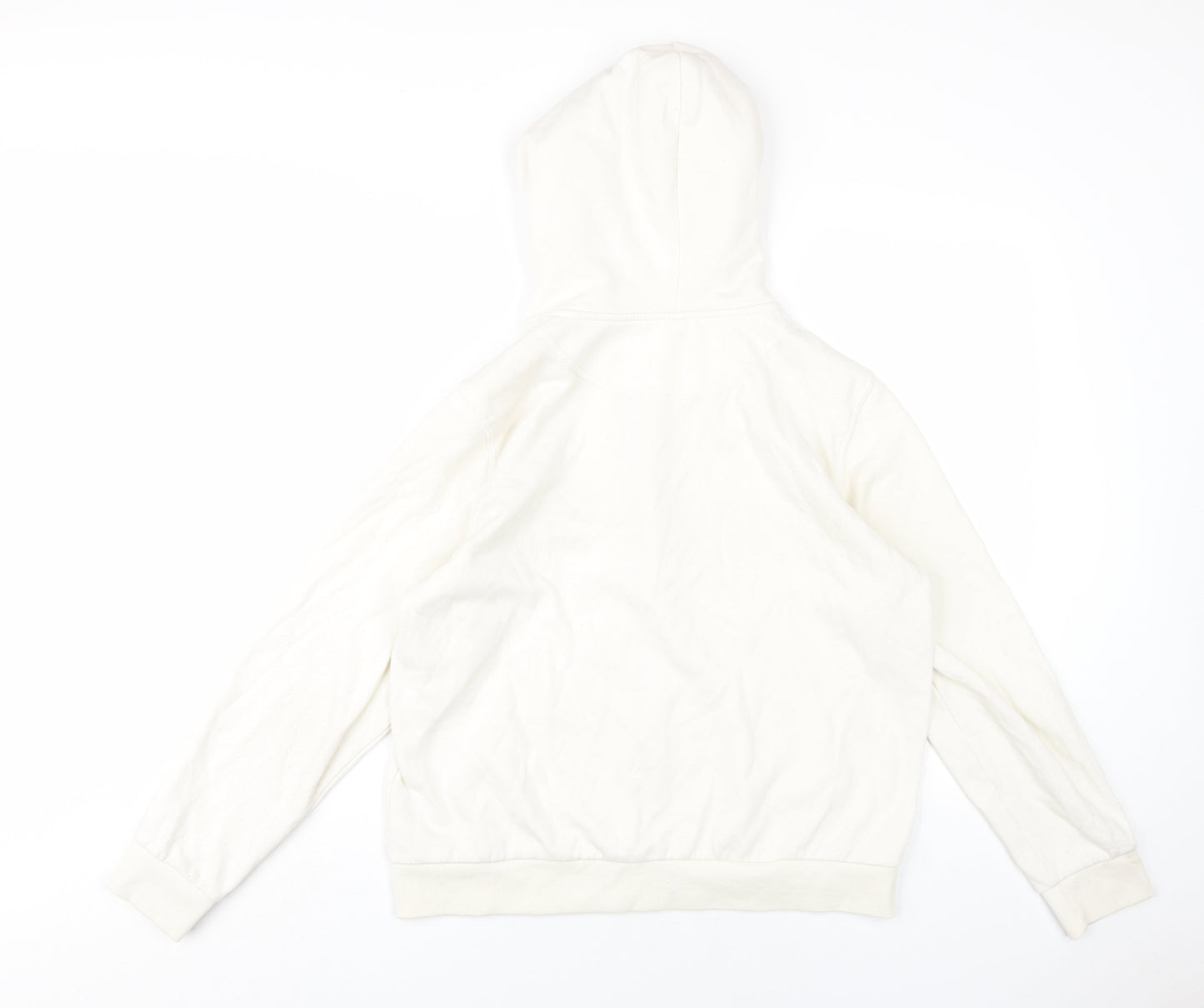H&M Womens Ivory Cotton Full Zip Hoodie Size M Zip