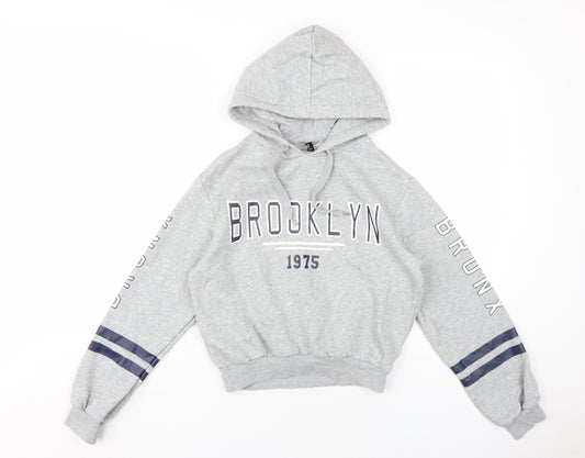 H&M Womens Grey Cotton Pullover Hoodie Size XS Pullover