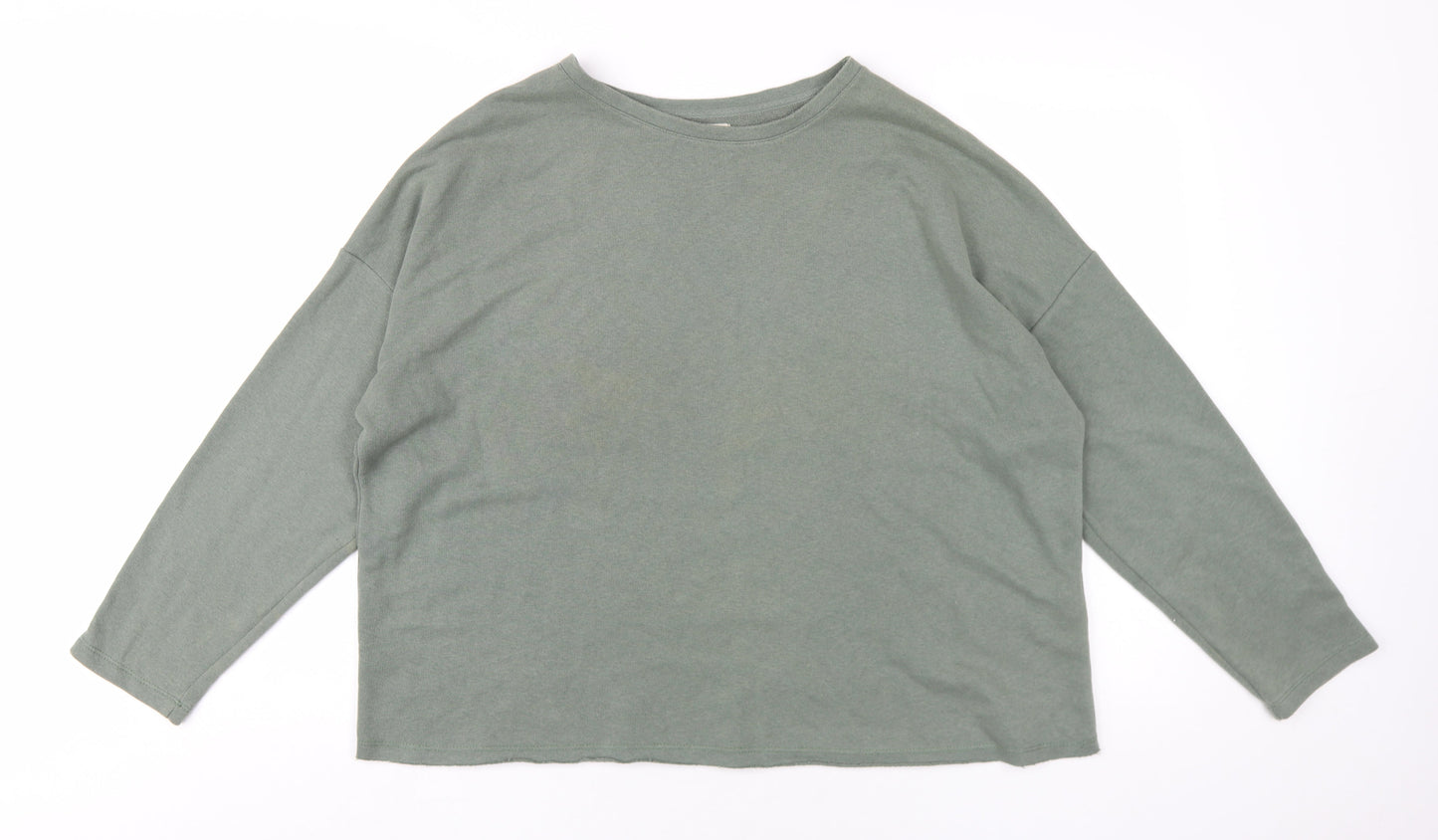 Womens UK Size XL Pull&Bear Green Pullover Sweatshirt