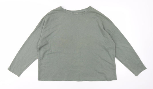 Womens UK Size XL Pull&Bear Green Pullover Sweatshirt