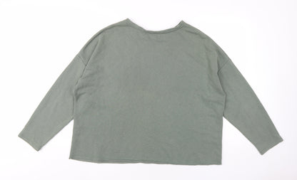Womens UK Size XL Pull&Bear Green Pullover Sweatshirt