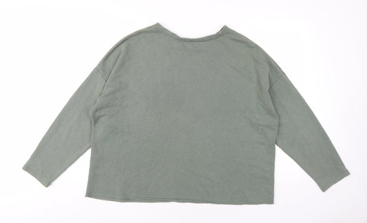 Womens UK Size XL Pull&Bear Green Pullover Sweatshirt
