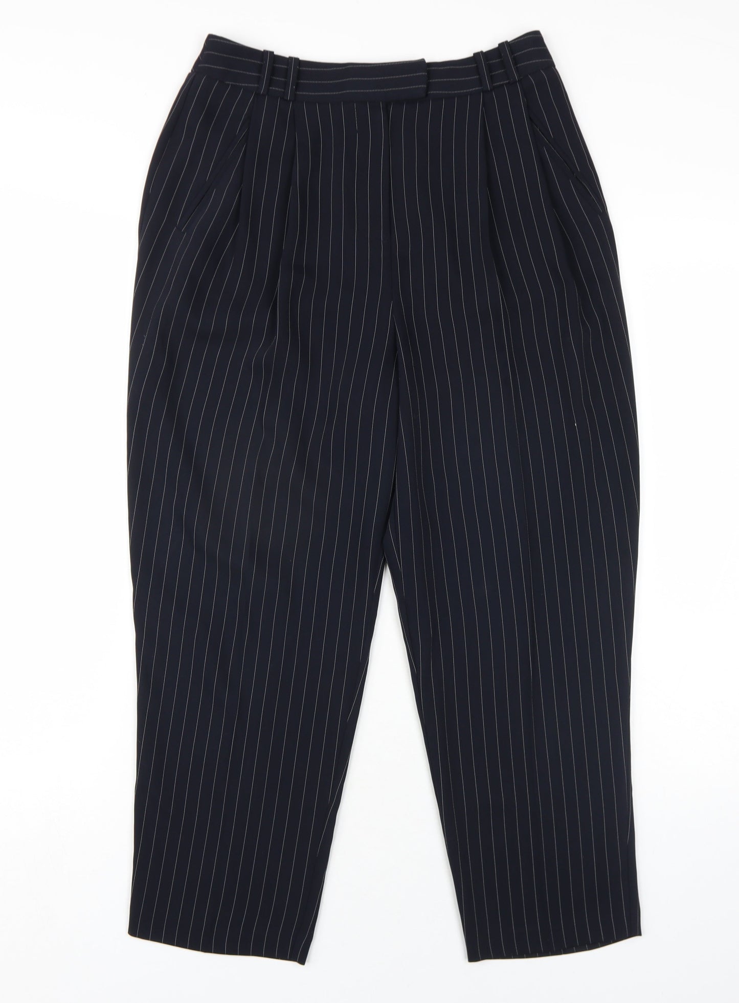 Womens UK Size 8 Warehouse Regular Fit Dress Pants Black Trousers