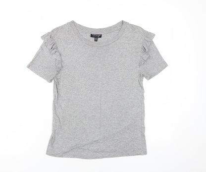 Womens UK Size 10 Topshop Grey Basic T-Shirt