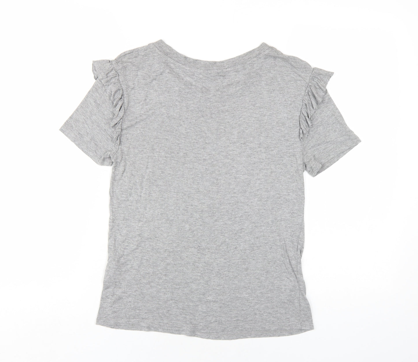 Womens UK Size 10 Topshop Grey Basic T-Shirt