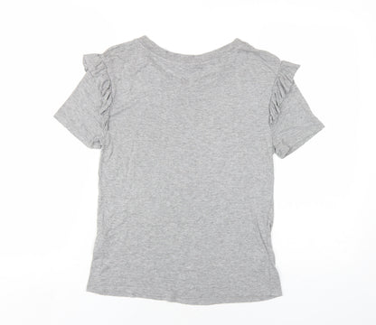 Womens UK Size 10 Topshop Grey Basic T-Shirt