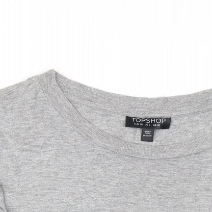 Womens UK Size 10 Topshop Grey Basic T-Shirt