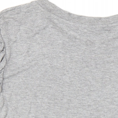 Womens UK Size 10 Topshop Grey Basic T-Shirt