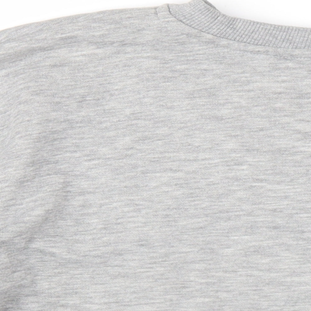 Brand and care label for Wallis women’s grey cotton pullover sweatshirt, size UK 10, pullover - embroidered